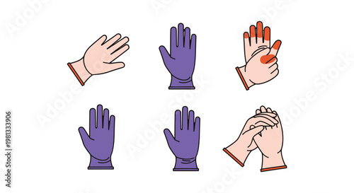 Gloves Nitrile Line art vector abstract creative design