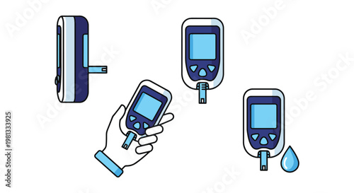 Glucose Analyzer Line art abstract simple illustration vector