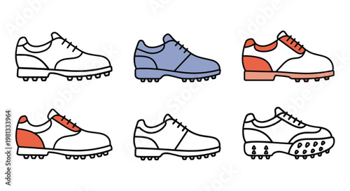 Golf Shoes Line art vector abstract creative illustration