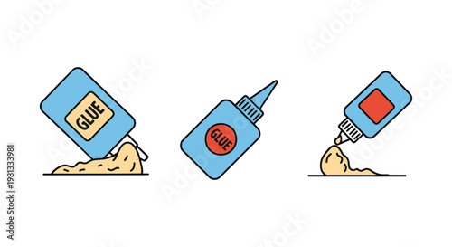 Glue Line art vector set clean abstract creative illustration