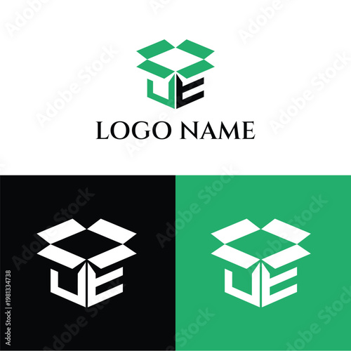A modern logo design featuring a stylized box with a unique letter combination