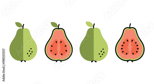 Guava Whole Plate Line art minimal abstract design illustration