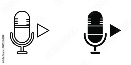 Transformation of a microphone icon from inactive to active state