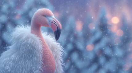Close up of a flamingo standing in water at the zoo surrounded by nature and wildlife beauty