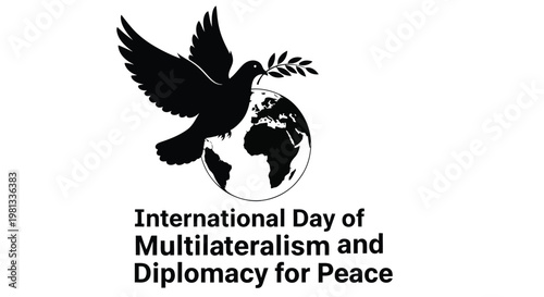 International day of multilateralism and diplomacy for peace with a dove emblem