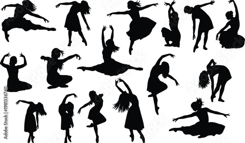 Dynamic dance silhouettes a collection of fluid movement and artistic expression