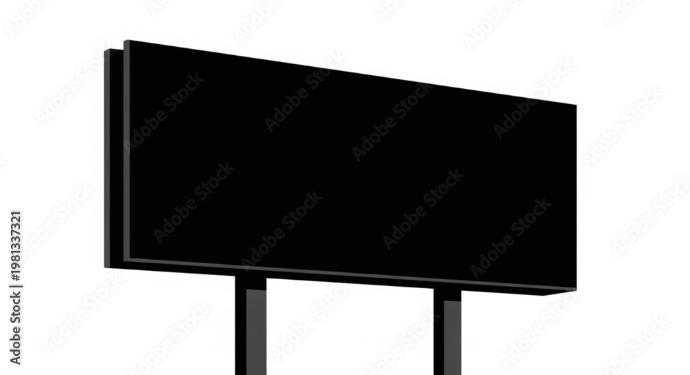 Obraz premium Blank Black Billboard Sign on White Background.