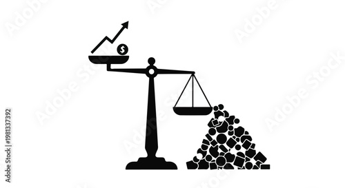 Wealth inequality concept with money and growth