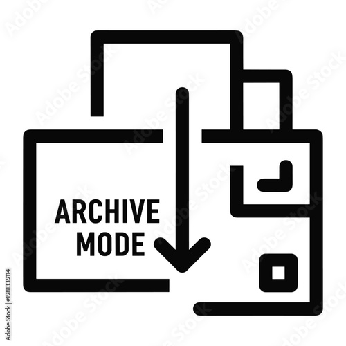 Archive mode icon with download arrow