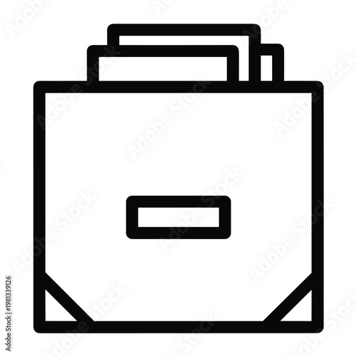 File cabinet icon with drawer