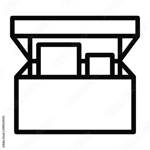 Open market stall or booth icon