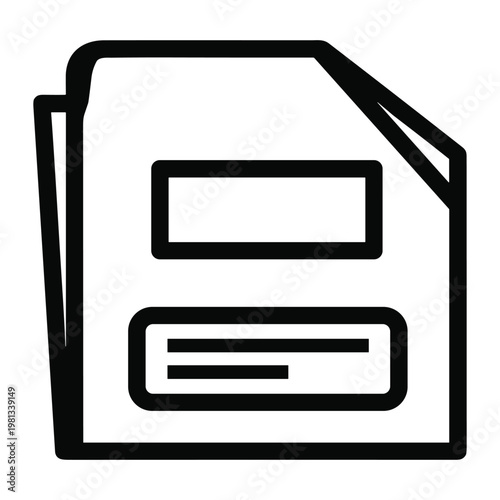 Stacked document files icon vector graphic