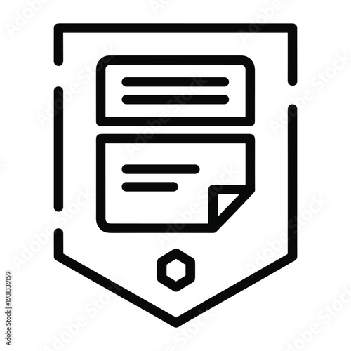 Award ribbon document icon vector graphic