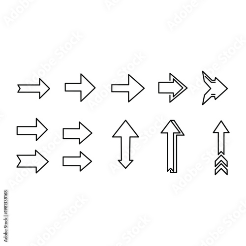 Collection of arrow icons in various styles