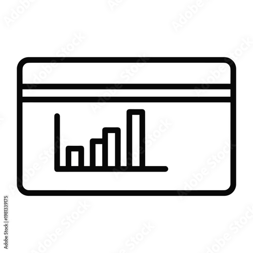 Growing bar chart on screen vector