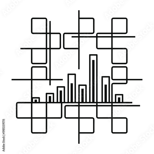 Abstract geometric pattern with bar graph elements