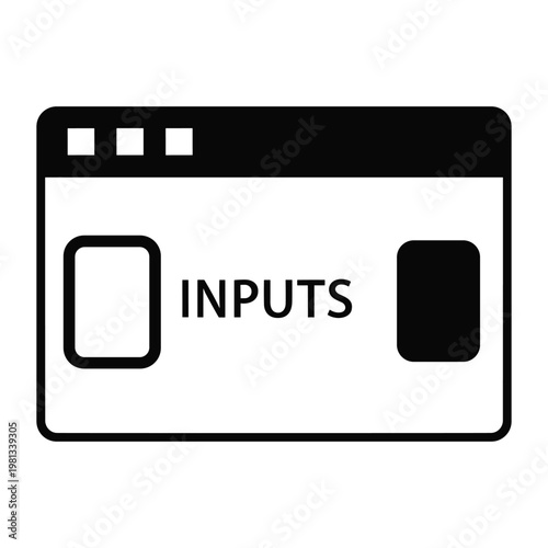 Web browser window with inputs text