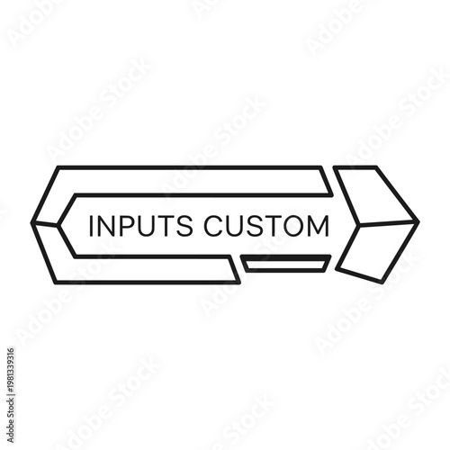 Inputs custom button graphic with geometric arrow design