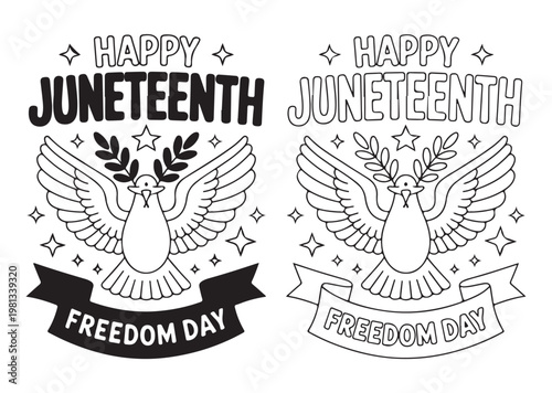 Juneteenth Freedom Day Dove Illustration