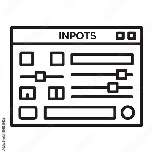 Inputs settings panel with sliders and toggle switches