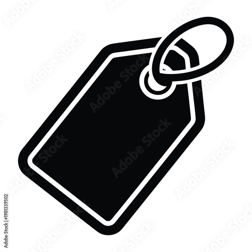 Minimalist luggage tag icon for travel and inventory systems