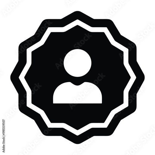 User profile badge icon for professional identity verification