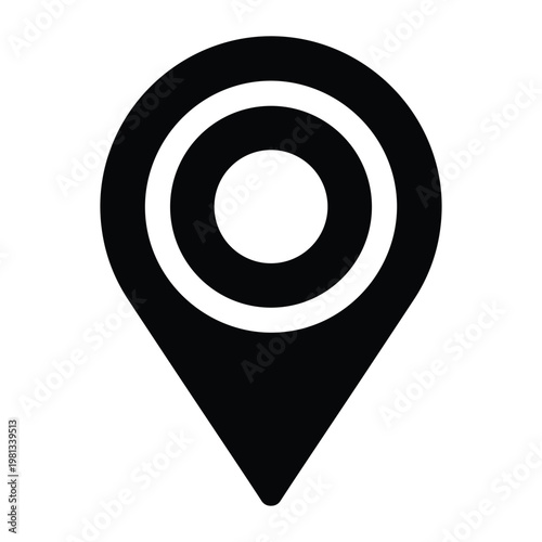 Location map pin icon for geographic tracking and navigation services