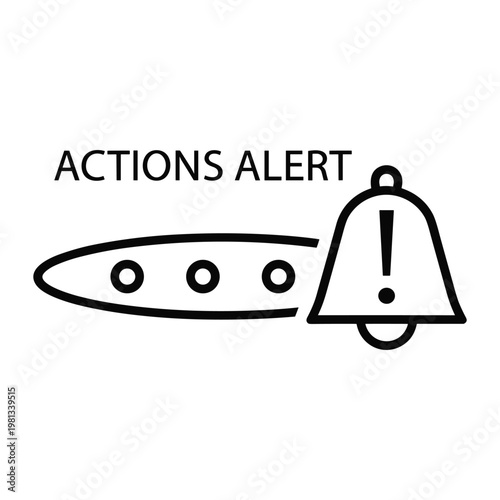 Actions alert warning notification icon for system status updates