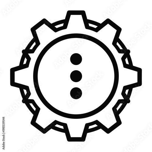 Settings gear icon with three dots for advanced system configuration