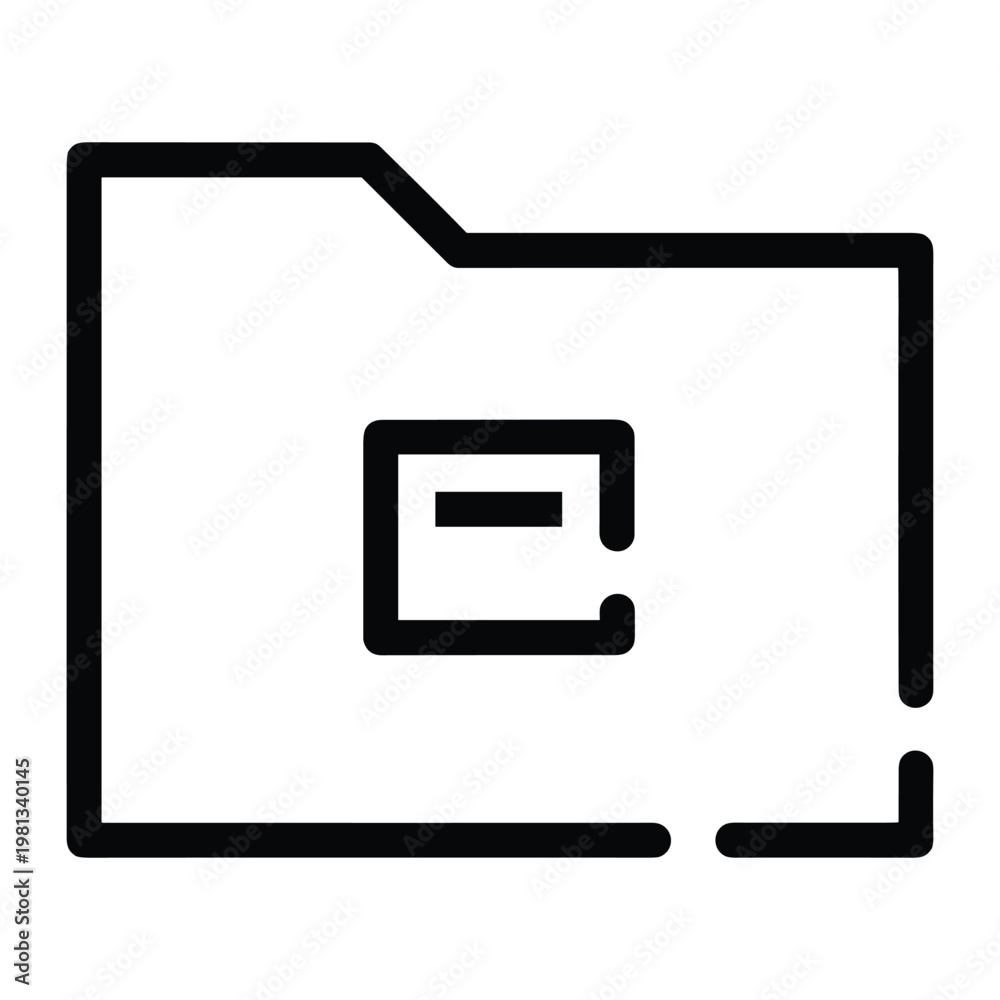 Fototapeta premium Open folder icon with document outline