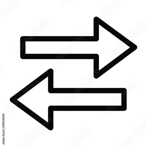 Refresh or sync icon featuring two horizontal arrows in opposite direction