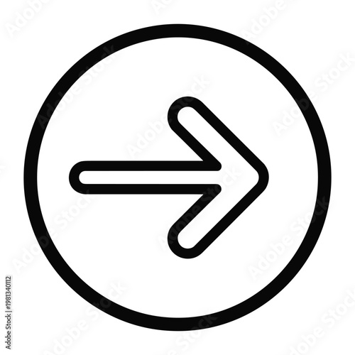 Right arrow inside a circle icon