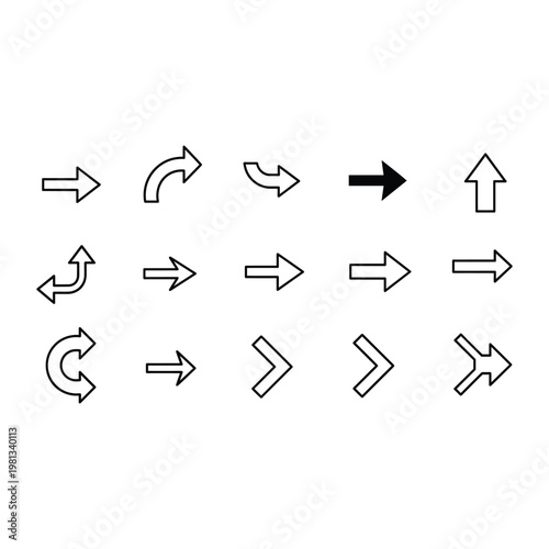 Collection of diverse arrow icons