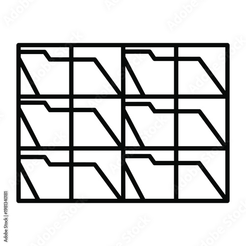 Grid of abstract folder icons vector illustration