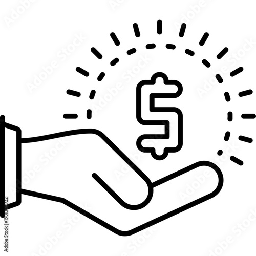 Royalty Payment Outline Icon