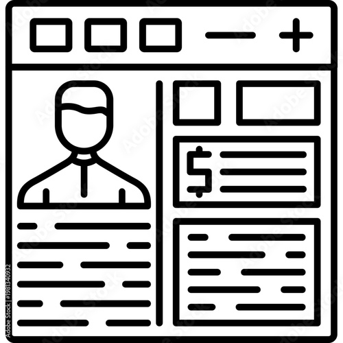 Monetized Blog Outline Icon