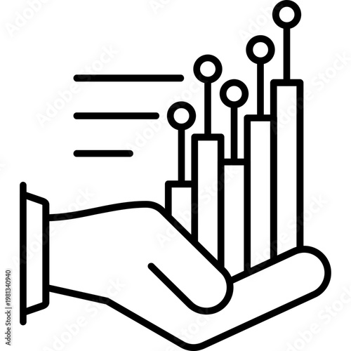 Stock Growth Outline Icon