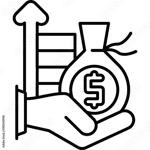 Subscription Revenue Outline Icon