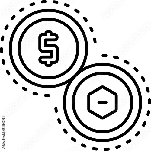 NFT Resale Profit Outline Icon