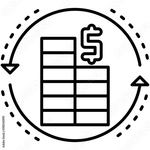 Cash Inflow Outline Icon
