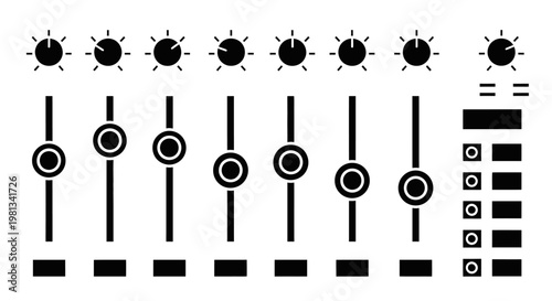 Graphic equalizer interface with sliders.
