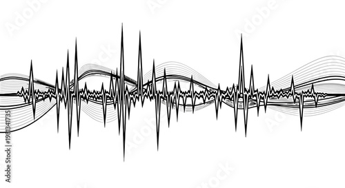 EKG heartbeat rhythm waveform illustration.