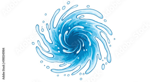 A swirling vortex of blue water.