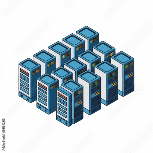 Group of computer server machines.