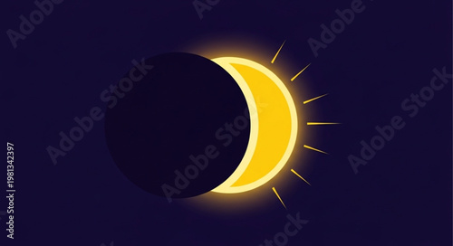 Partial solar eclipse showing crescent sun and corona.