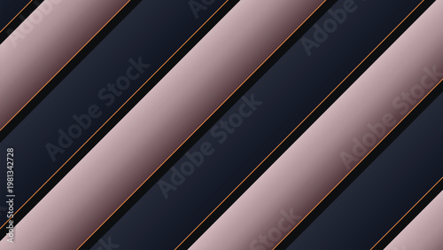 Diagonal Stripes and Lines with a Subtle Gradient Effect, Creating a Modern and Elegant Abstract Background Pattern with Deep Navy Blue and Rose Gold Accents
