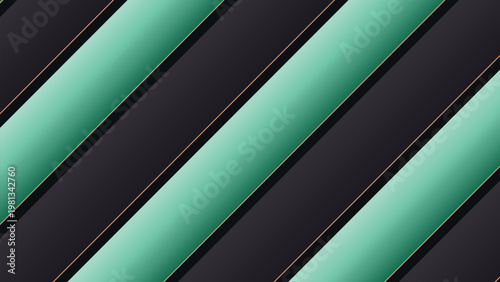 Diagonal Mint Green Stripes on Dark Background with Subtle Orange Border - Abstract Geometric Pattern for Modern Design Projects and Creative Visuals