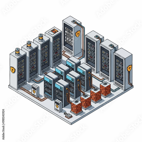 Computer servers in a data center.