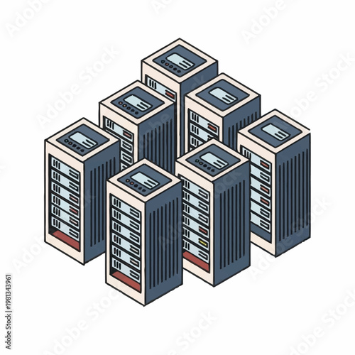 Servers in a data center network.