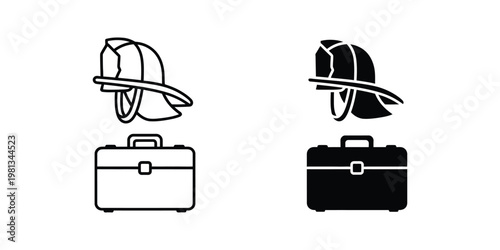 Contrast between traditional and modern helmet and briefcase designs